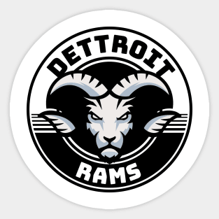 Detroit Rams Black Sticker